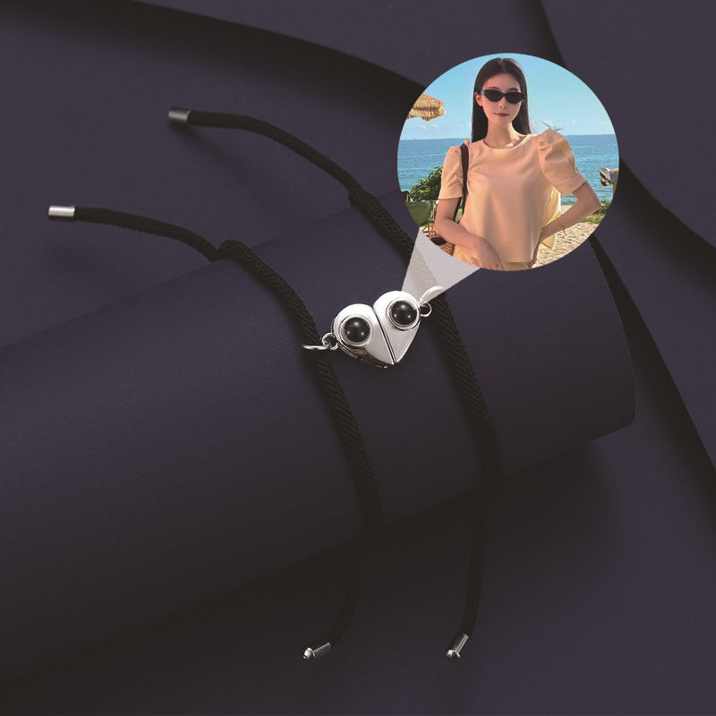 Personalized Photo Bracelet With Magnetic Love Charms - Image 3