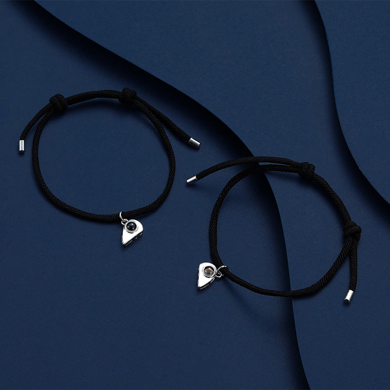 Personalized Photo Bracelet With Magnetic Love Charms - Image 2