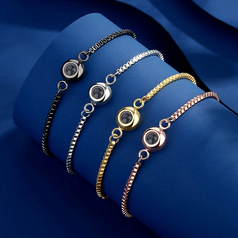 Personalized Rolo Chain Photo Bracelet - Image 2