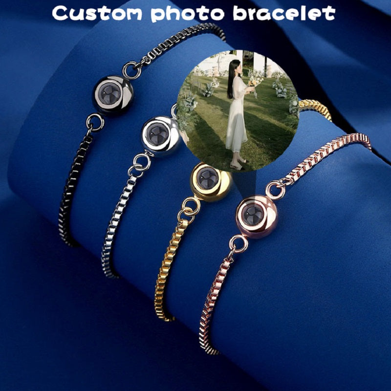 Personalized Rolo Chain Photo Bracelet - Image 6