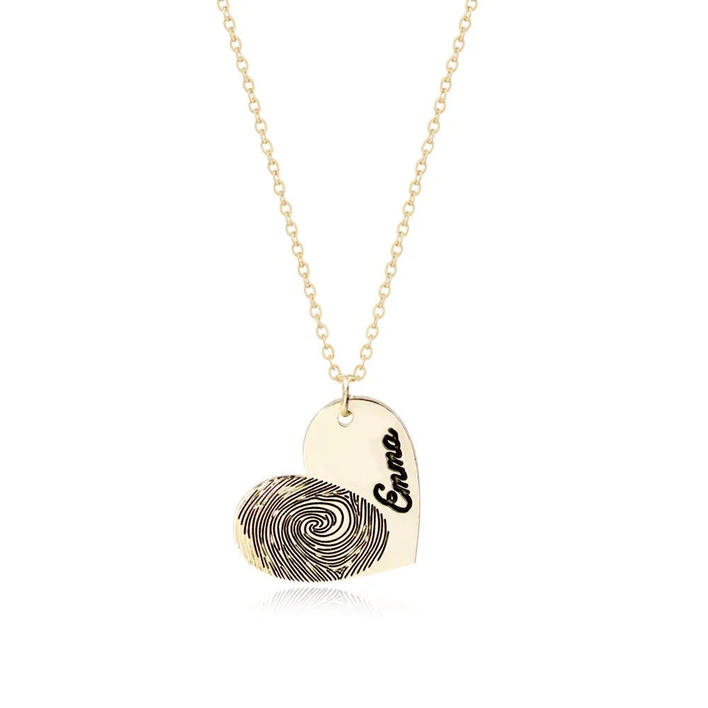 Custom Fingerprint Necklace with Engraved Name - Image 10
