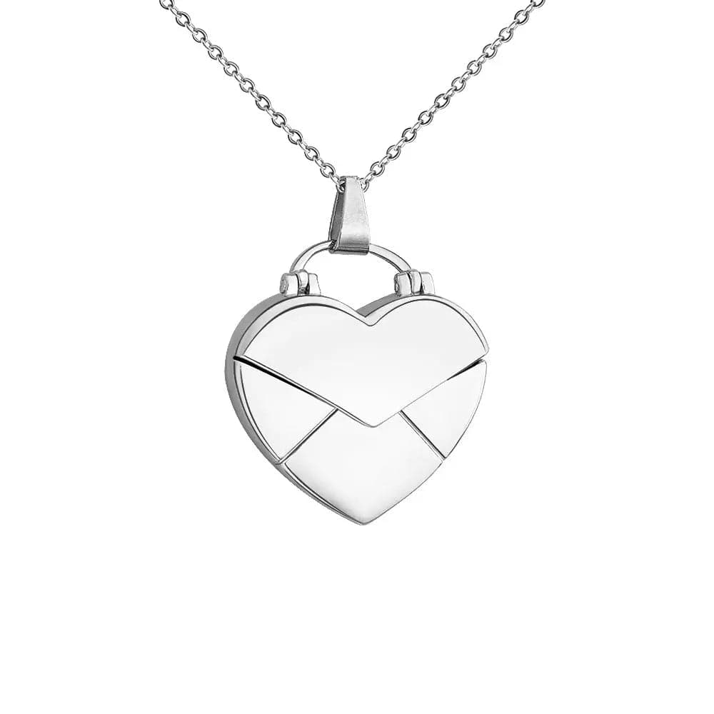 Custom Heart Pendant Hidden Photo Necklace - Image 3