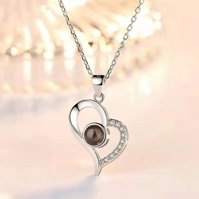 Custom Heart Drop Hidden Photo Necklace - Image 3