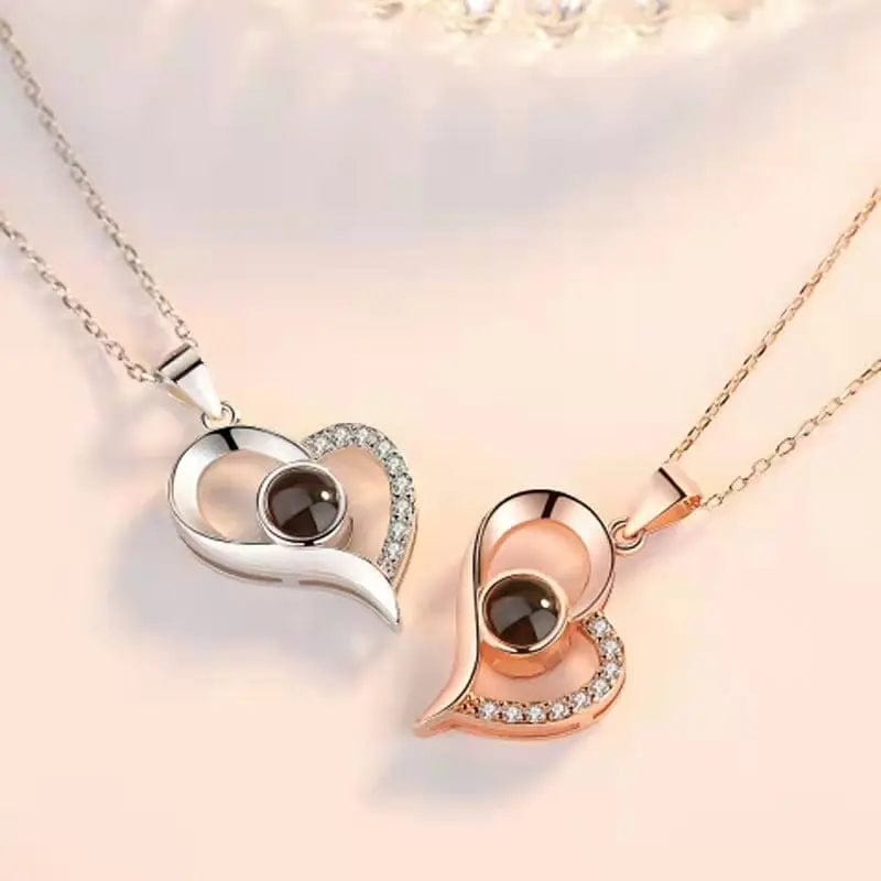 Custom Heart Drop Hidden Photo Necklace - Image 2