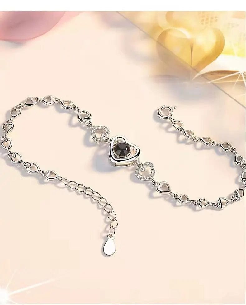 Custom Heart Zircon Hidden Photo Bracelet - Image 2