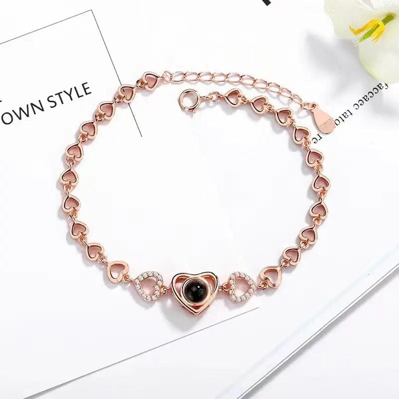 Custom Heart Zircon Hidden Photo Bracelet - Image 3