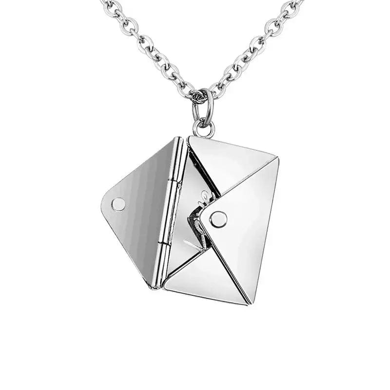Custom Hidden Love Letter Envelope Pendant Necklace - Image 2