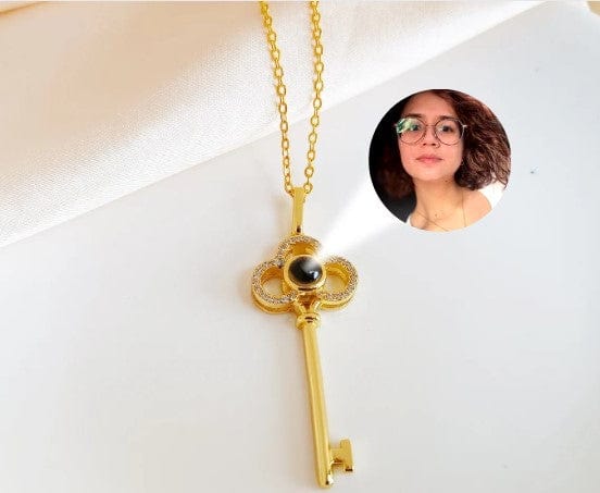 Custom Key Zircon Hidden Photo Necklace - Image 3