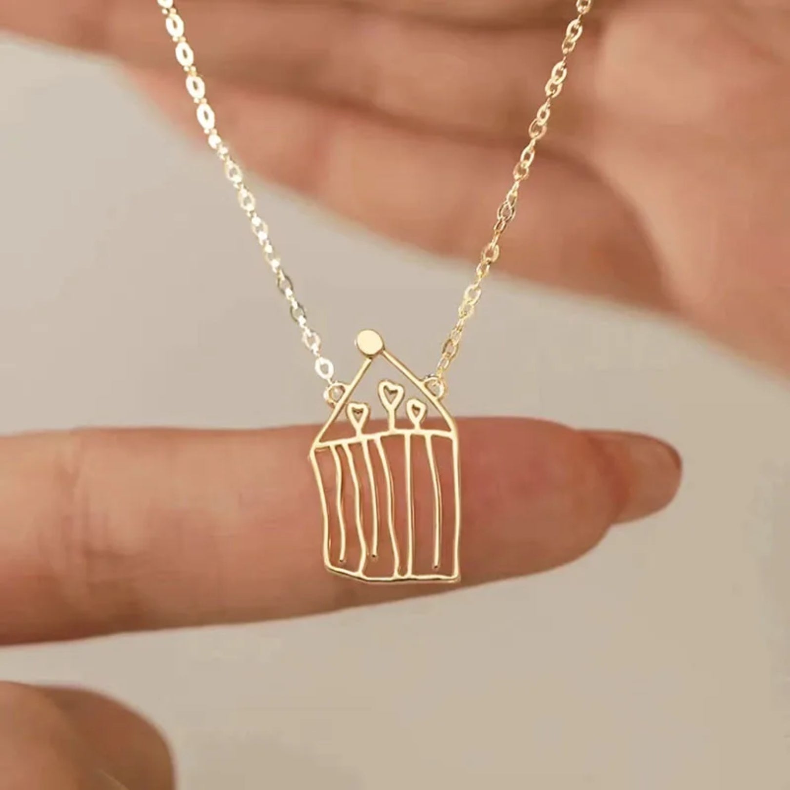 Custom Kids Hand Drawing Necklace - Image 3