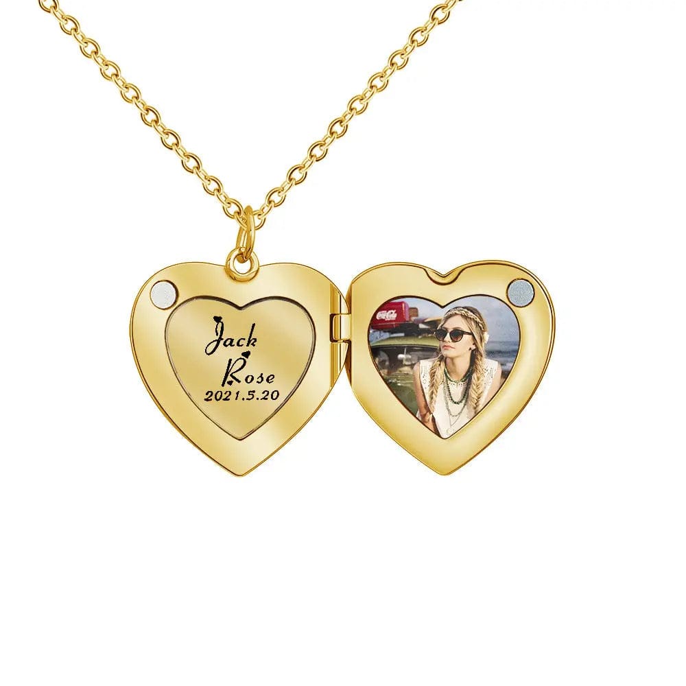 Custom Love Locket Hidden Photo Necklace - Image 2