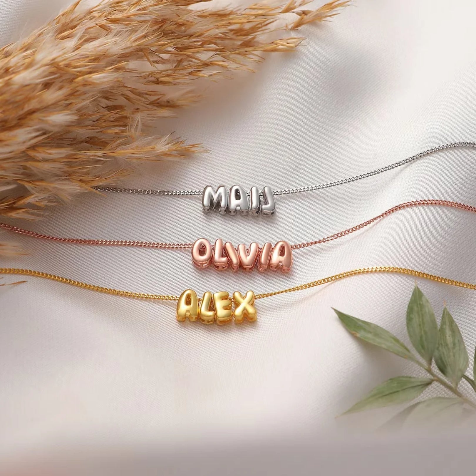 Custom Name in 3D Bubble Letters Necklace - Image 8