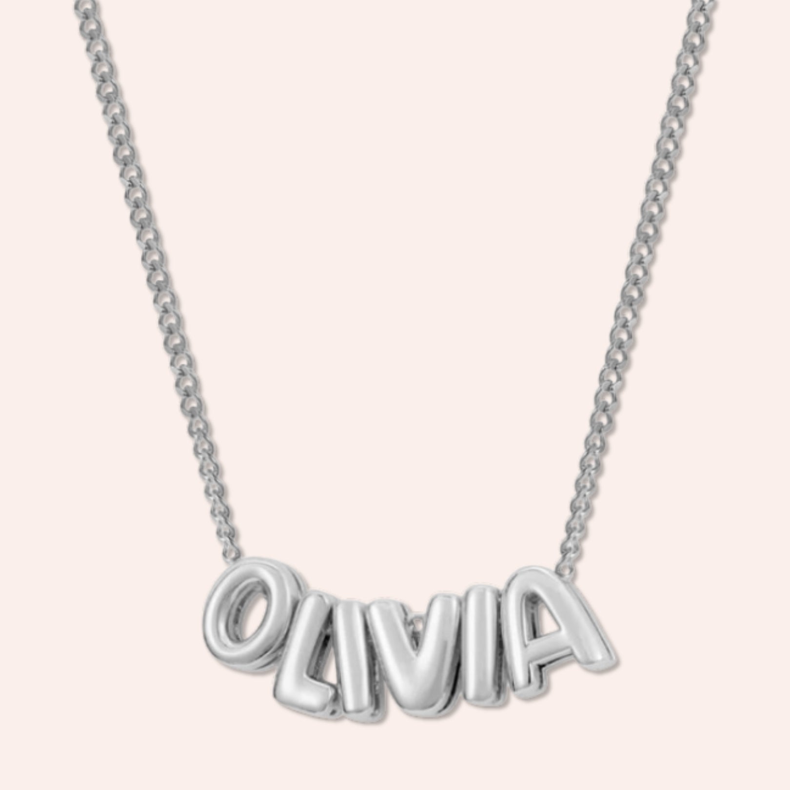 Custom Name in 3D Bubble Letters Necklace - Image 2