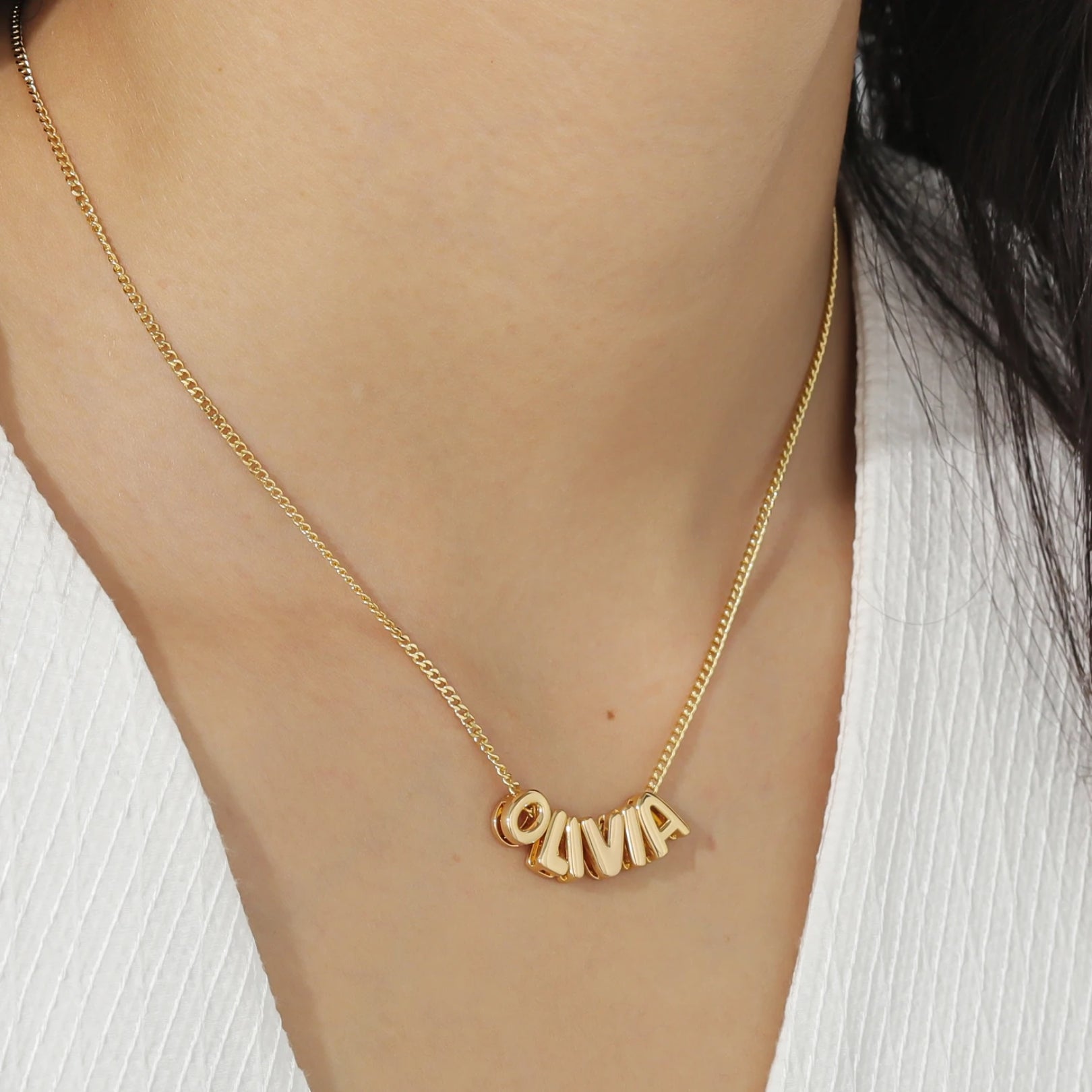Custom Name in 3D Bubble Letters Necklace - Image 6