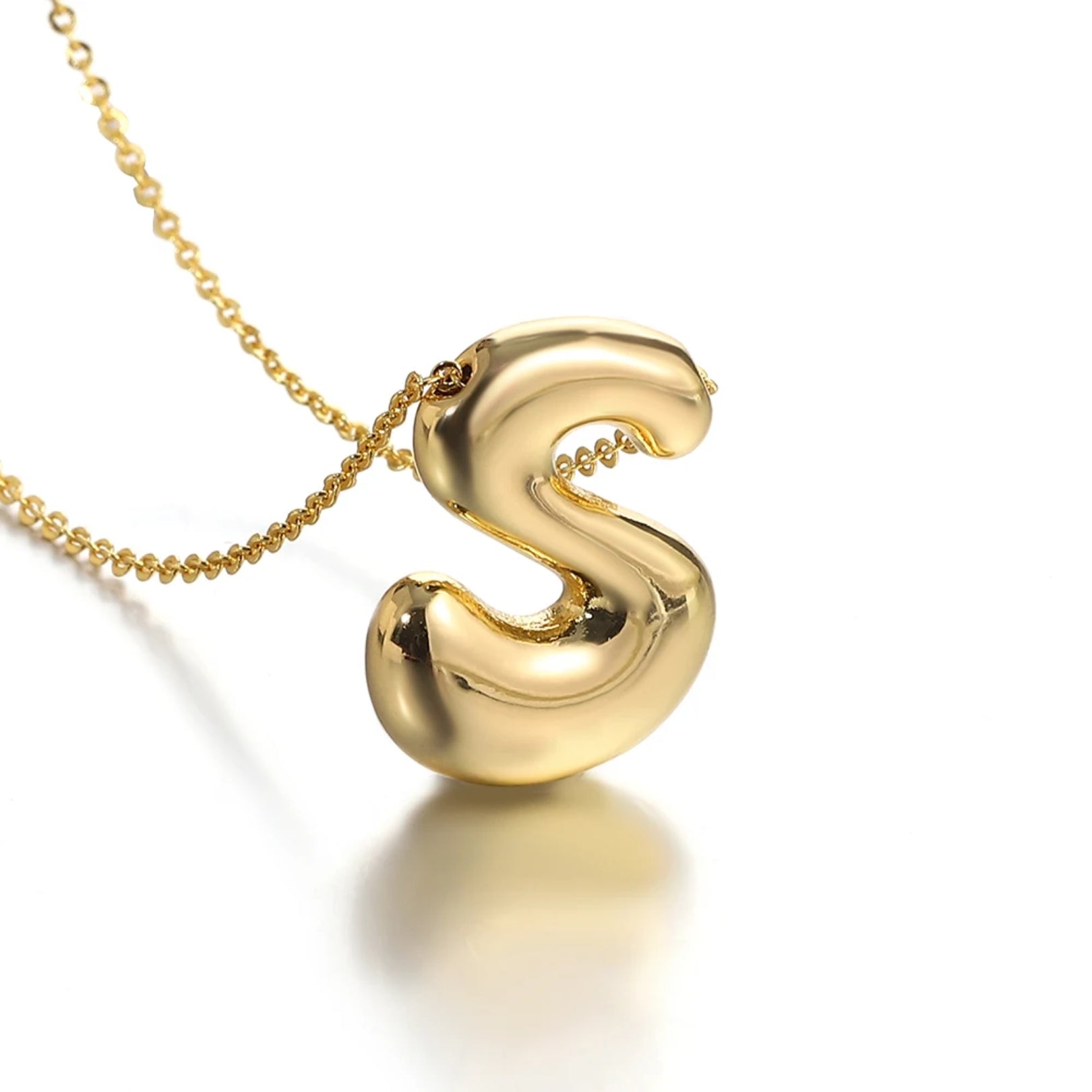 Custom Name Initials in Chunky Ballon Bubble Letter Necklace - Image 5