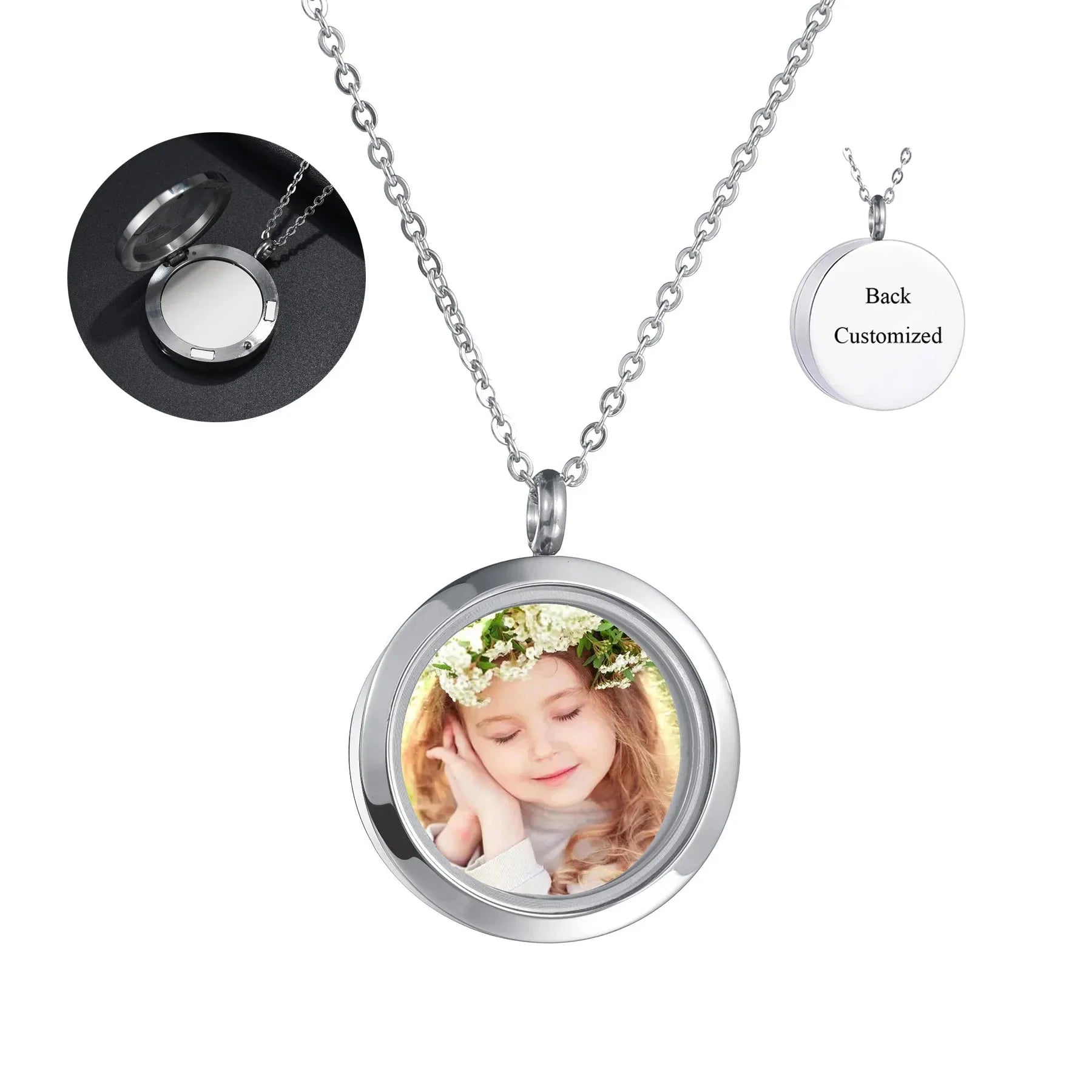 Custom Photo Engraved Memorial Ash Pendant - Image 2