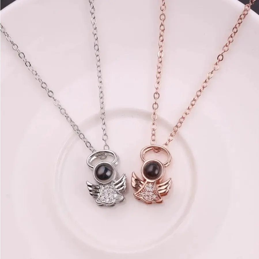 Custom Photo Projection Angel Necklace - Image 2
