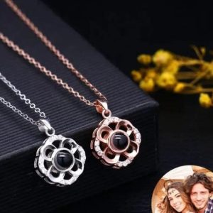 Custom Photo Projection Clover Necklace