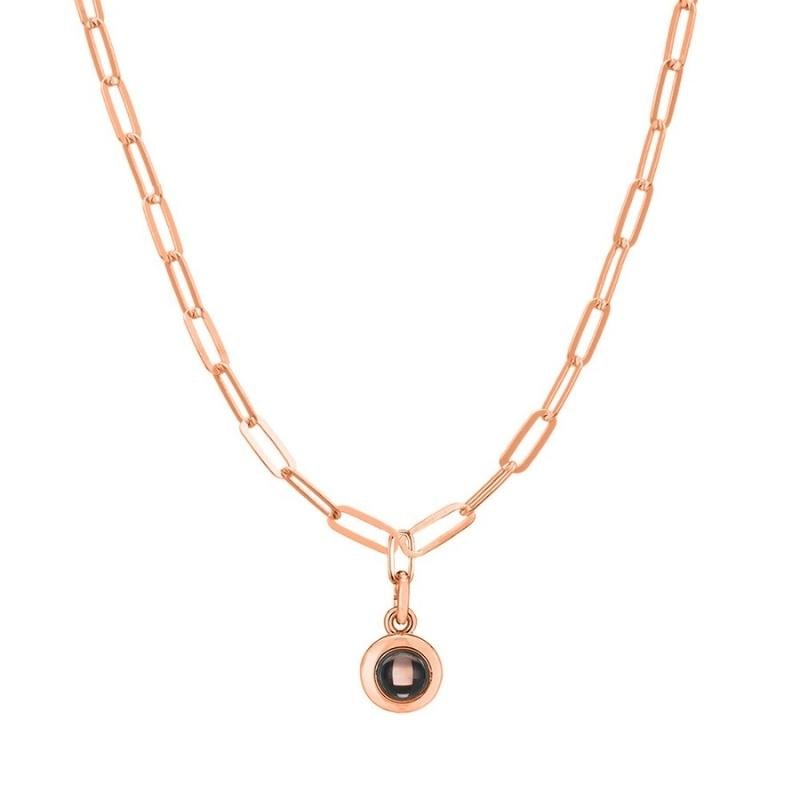Custom Photo Projection Paperclip Link Chain Necklace - Image 4
