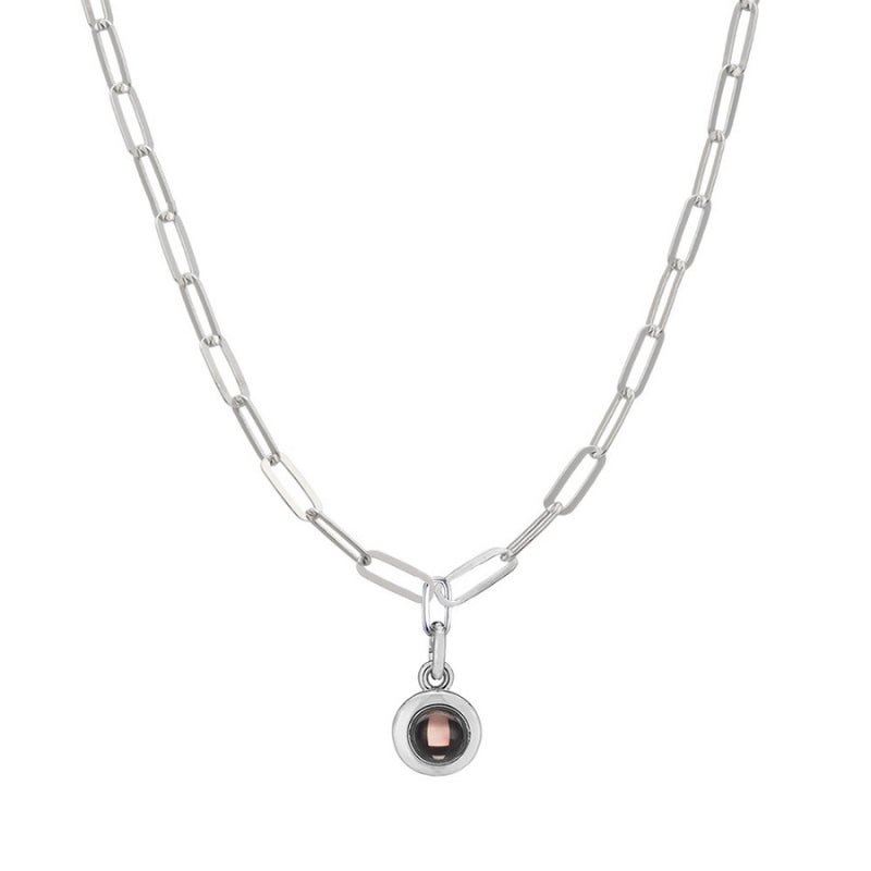 Custom Photo Projection Paperclip Link Chain Necklace - Image 2