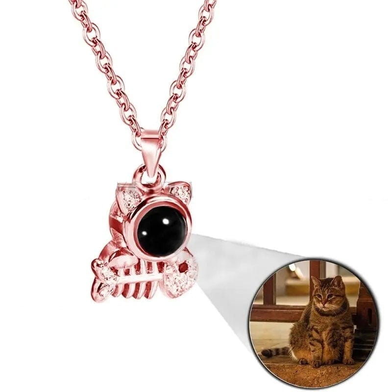 Custom Photo Projection Pet Fish-bone Shape Necklace - Image 3