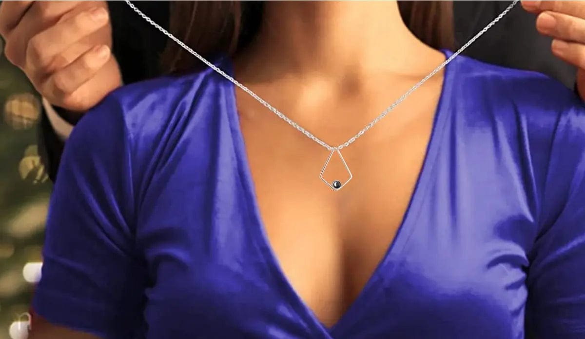 Custom Photo Projection Polygon Pendant Necklace - Image 2