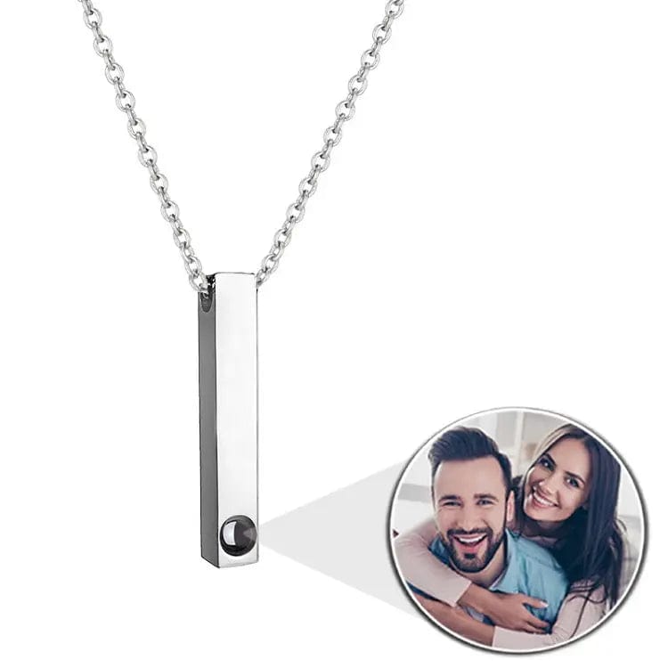 Custom Photo Projection Rectangular Bar Necklace - Image 7