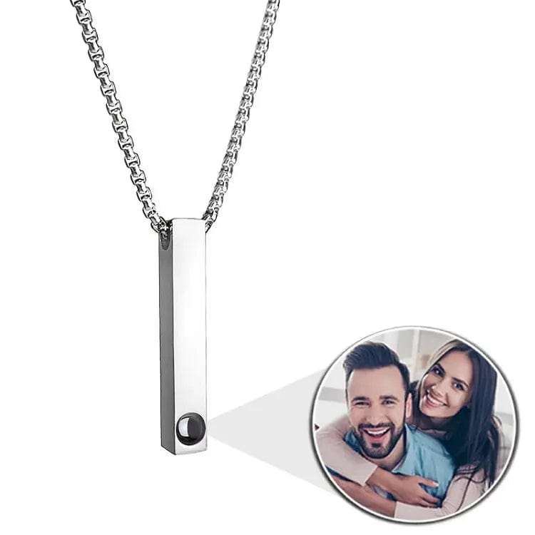 Custom Photo Projection Rectangular Bar Necklace - Image 4