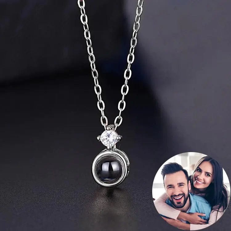 Custom Photo Projection Tiny Diamond Zircon Gem Necklace - Image 6