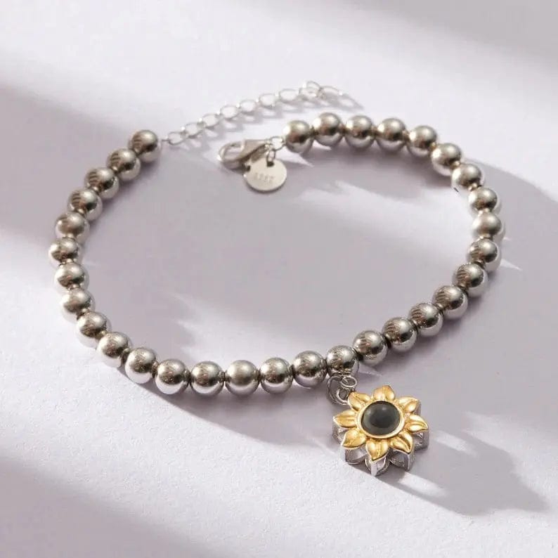 Custom Sunflower Hidden Photo Bracelet - Image 4